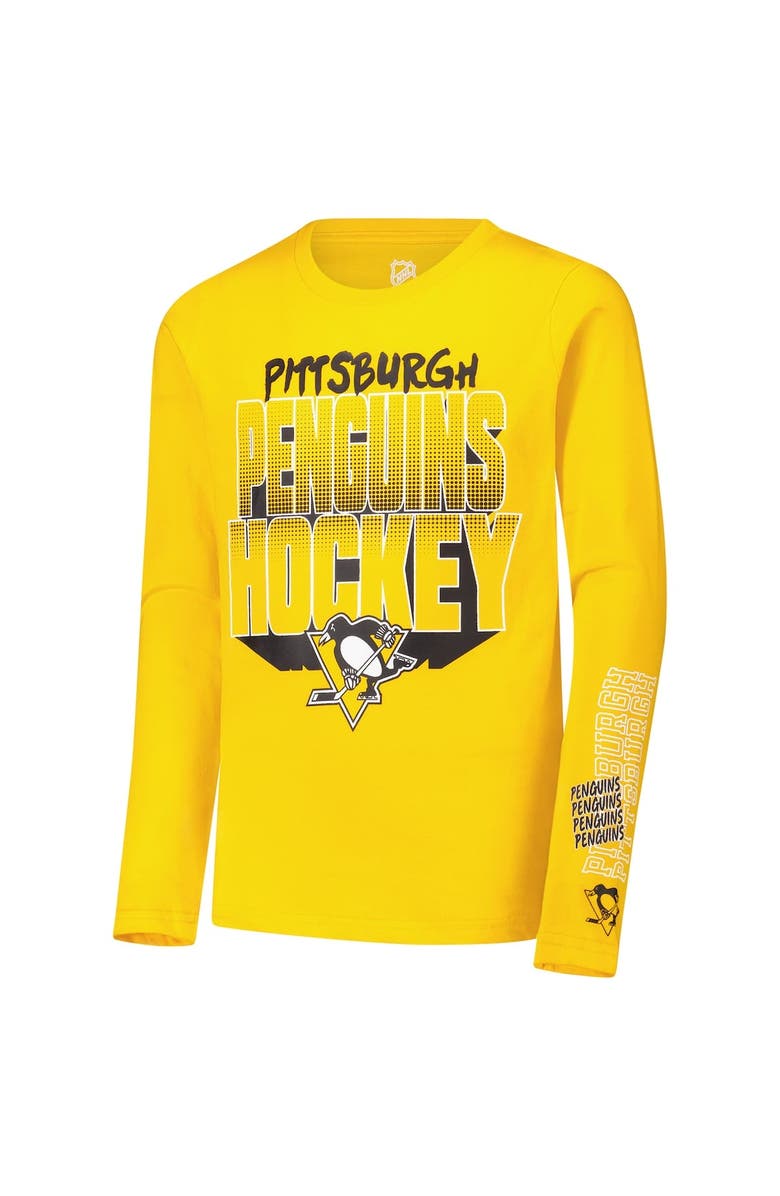 Outerstuff Youth Gold Pittsburgh Penguins Standout Long Sleeve T-Shirt, Alternate, color, 