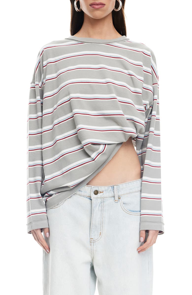 LIONESS Horizon Stripe Top, Main, color, Ash Stripe