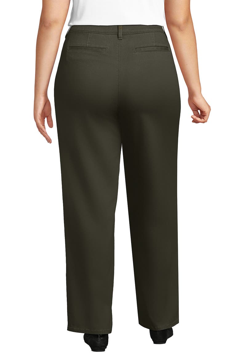 Plus Size Chino High Rise Rail Straight Leg Pants, Alternate, color, Forest Moss