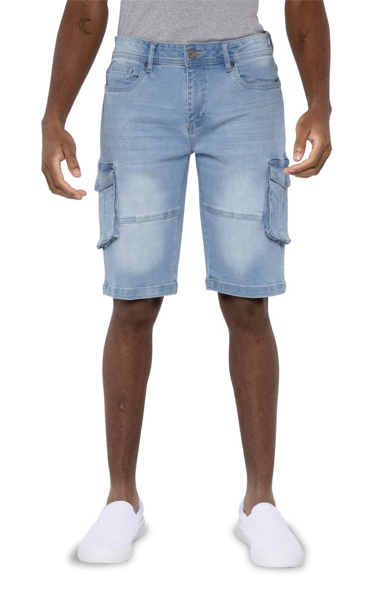 XRAY Denim Cargo Shorts, Main, color, Light Blue