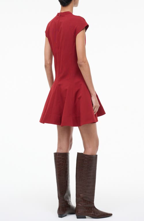 Staud Ellie Drop Waist Dress In Red