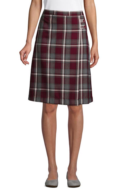 School Uniform Young  Plaid A-line Skirt Below the Knee
