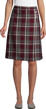 Lands' End School Uniform Young  Plaid A-line Skirt Below the Knee