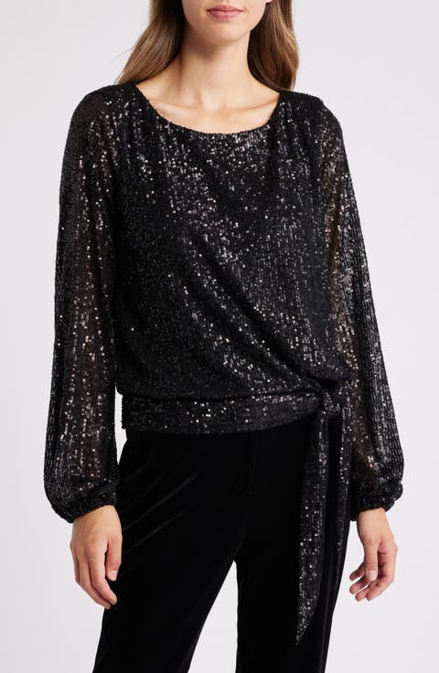 Sequin Bow Hem Top