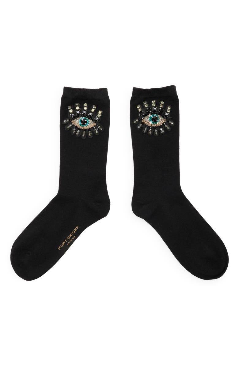 Kurt Geiger London Evil Eye Socks, Main, color, Black