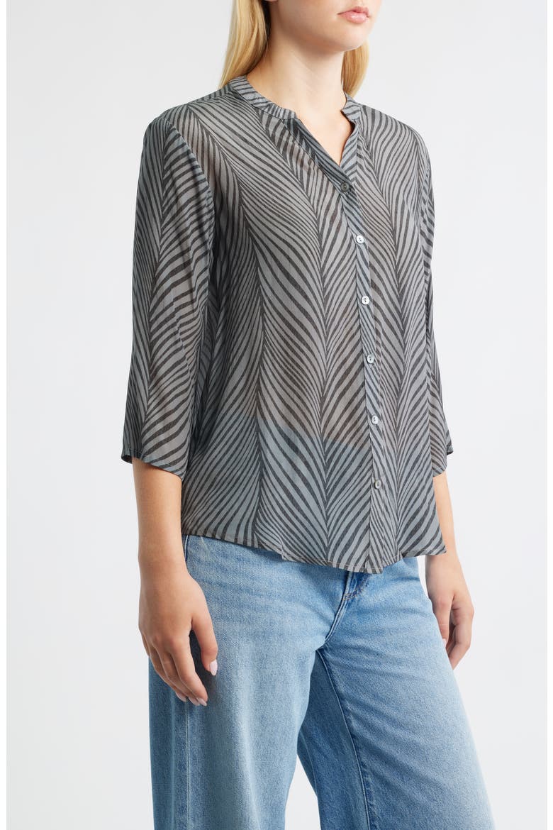 Abstract Print Button-Up Shirt, Alternate, color, DARK GREY MULTI