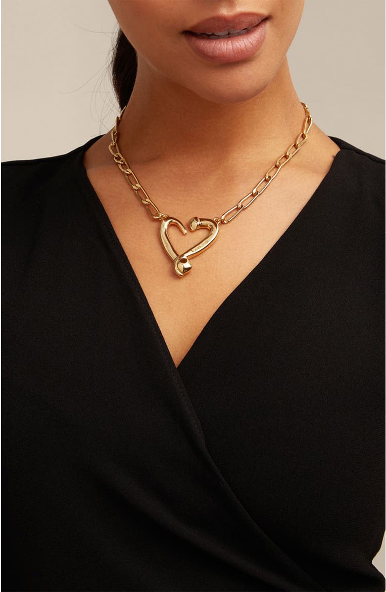 UNODE50 Twist of Love Necklace, Alternate, color, Gold