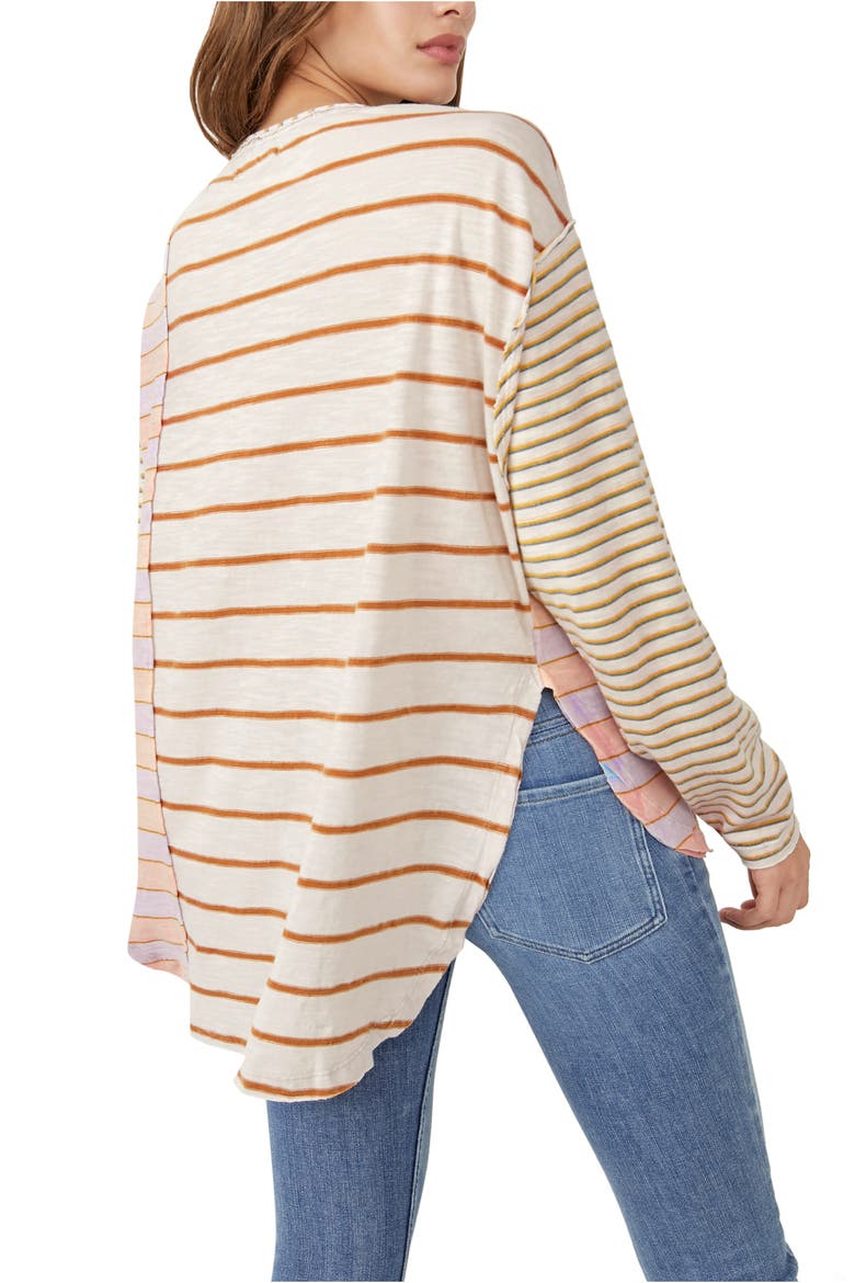 Stripey Prep T-Shirt, Alternate, color, PASTEL COMBO
