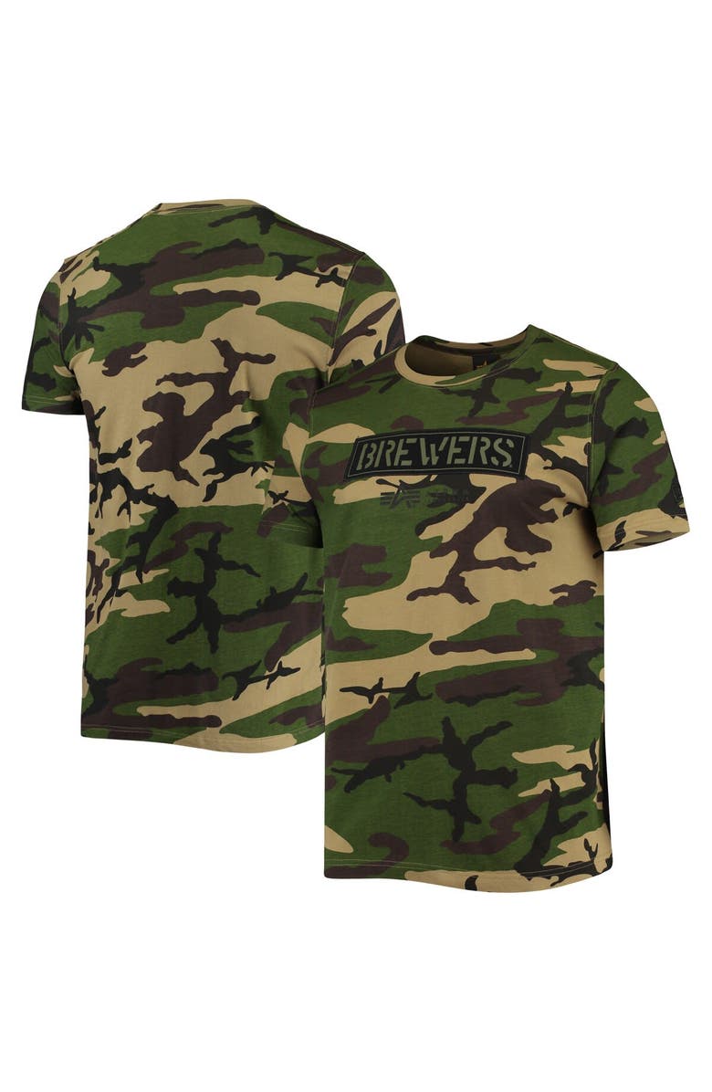 New Era Men's New Era Camo Milwaukee Brewers Club T-Shirt, Main, color, Camo