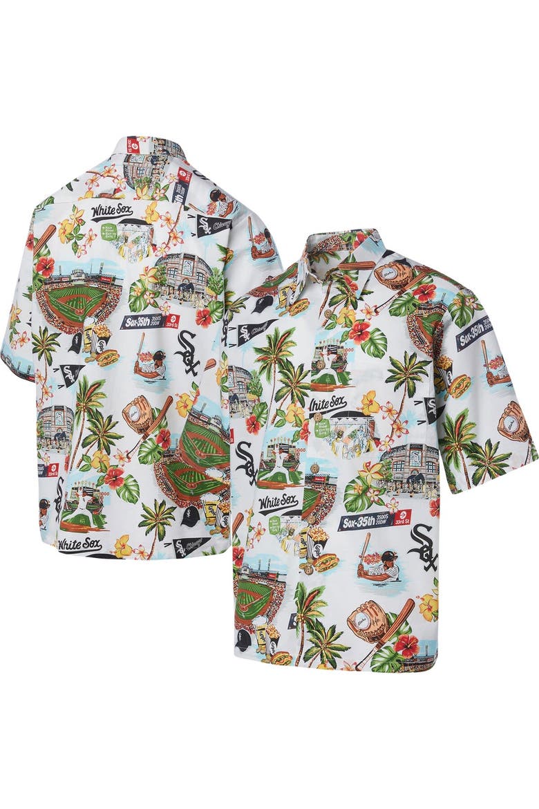 Men's Reyn Spooner White Chicago White Sox Scenic Button-Up Shirt, Main, color, White
