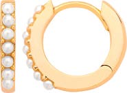 Estella Bartlett Mother-of-Pearl Huggie Hoop Earrings