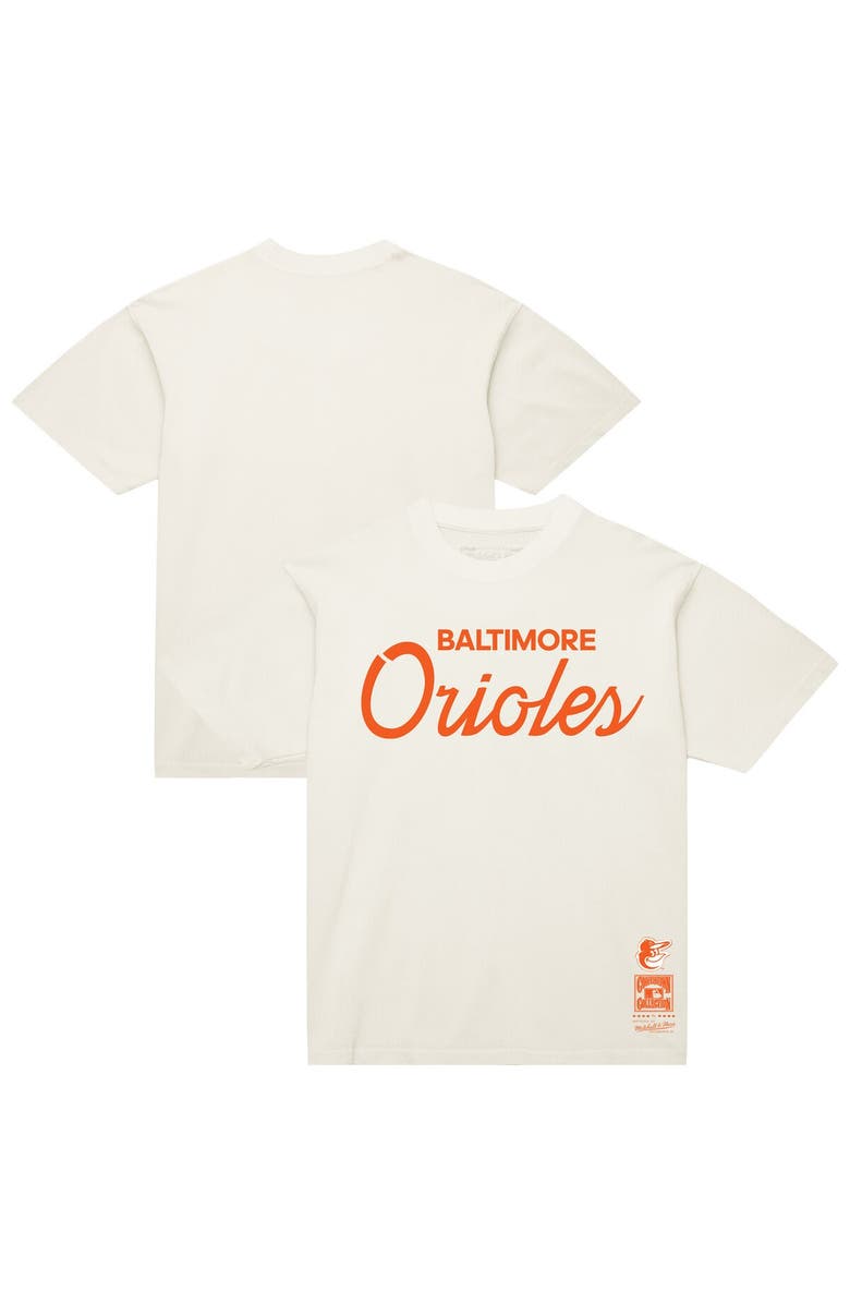 Mitchell & Ness Men's Mitchell & Ness Cream Baltimore Orioles Vintage Script T-Shirt, Main, color, Cream