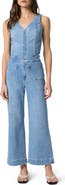 PAIGE Kenny Sleeveless Ankle Wide Leg Denim Jumpsuit