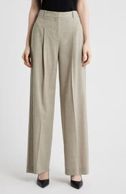 BOSS Tiana Virgin Wool Wide Leg Pants