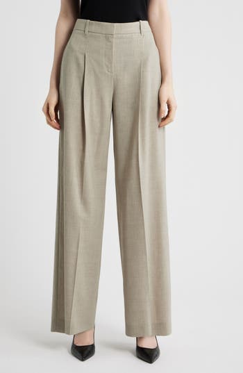 BOSS Tiana Virgin Wool Wide Leg Pants in Pumice at Nordstrom Rack, Size 8