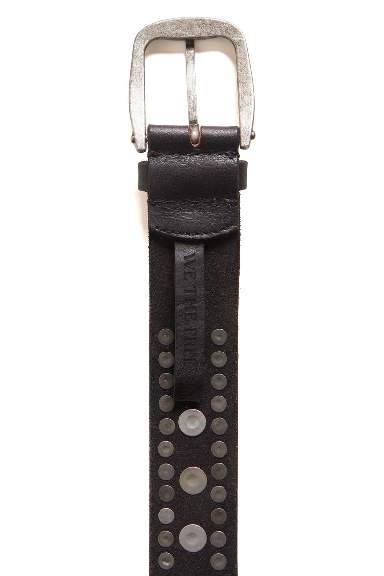 We the Free Sola Studded Leather Belt, Alternate, color, BLACK