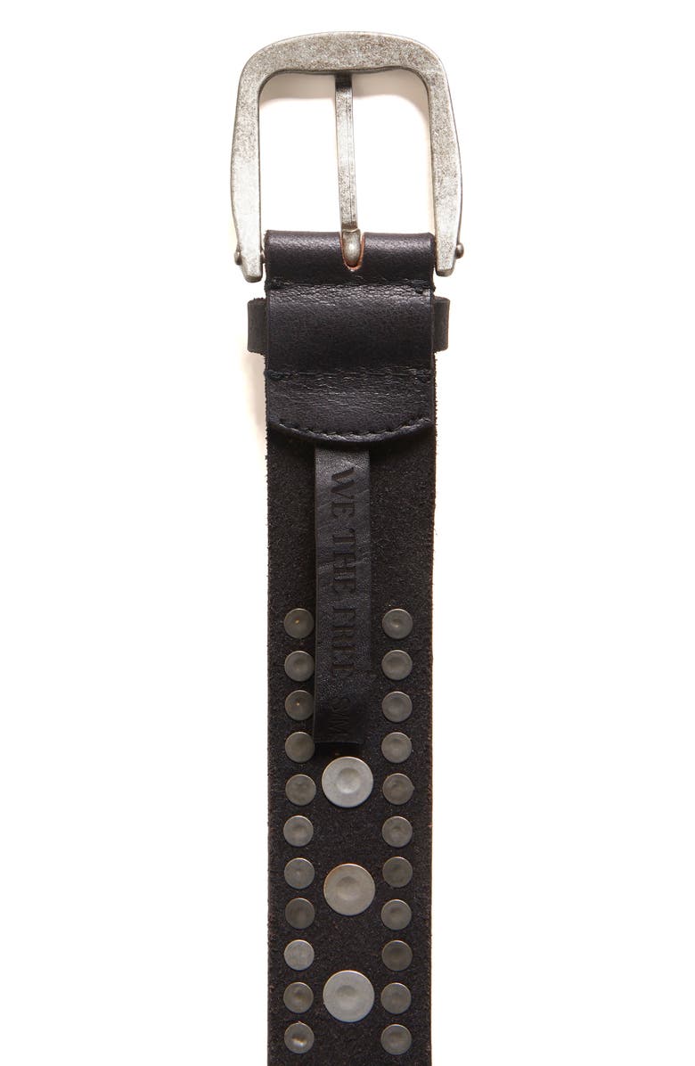 Free People We the Free Sola Studded Leather Belt, Alternate, color, Black