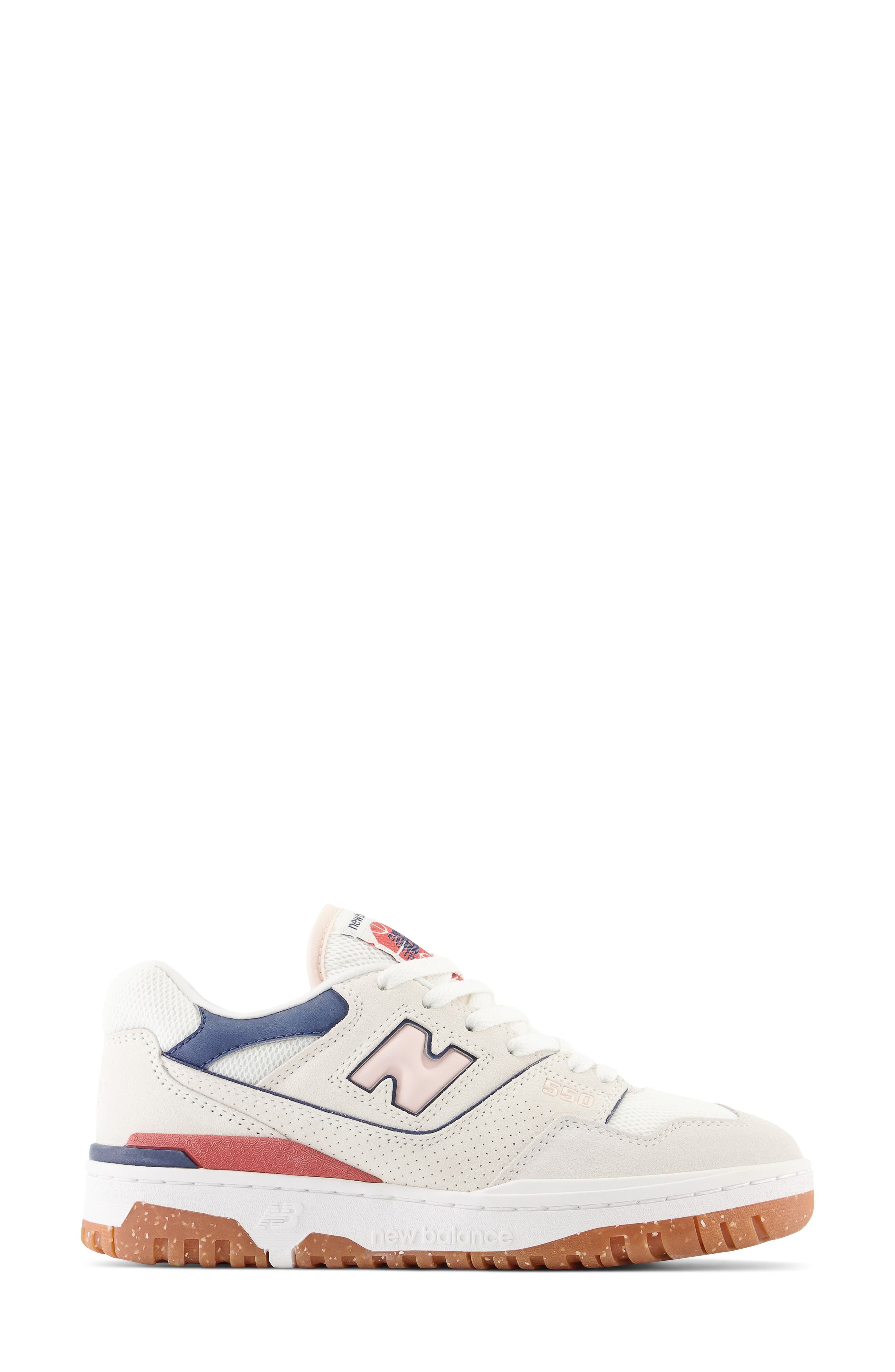 New Balance 550 Basketball Shoe, Alternate, color, Sea Salt/ Quartz Pink