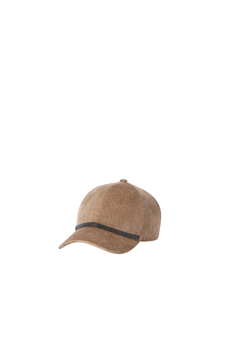 Fluid corduroy baseball cap with shiny band, Alternate, color, Cappuccino