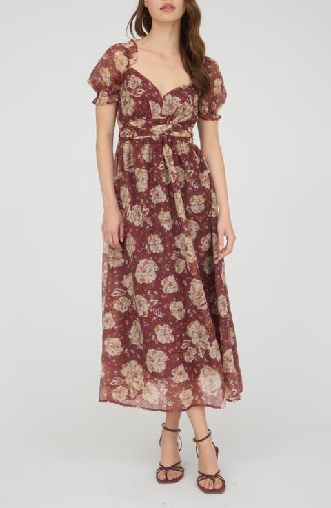 Puff Sleeve Midi Dress