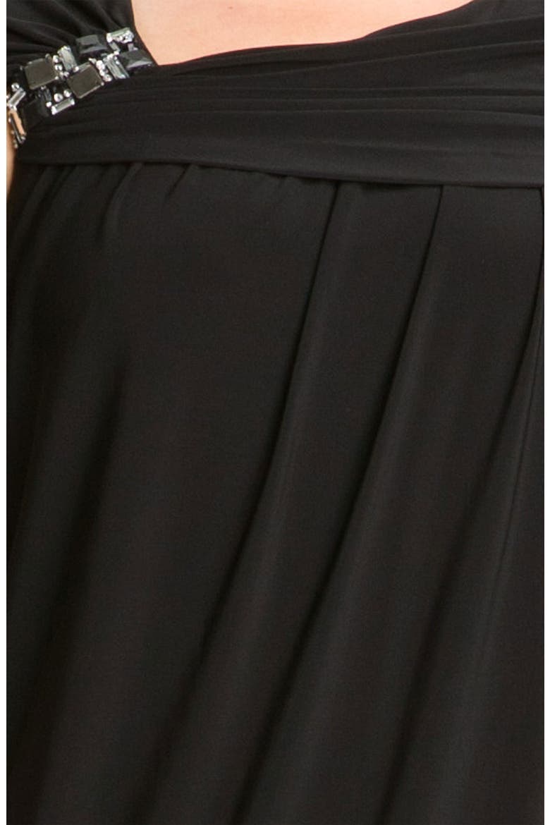Alex & Eve Beaded Jersey Dress, Alternate, color, BLACK