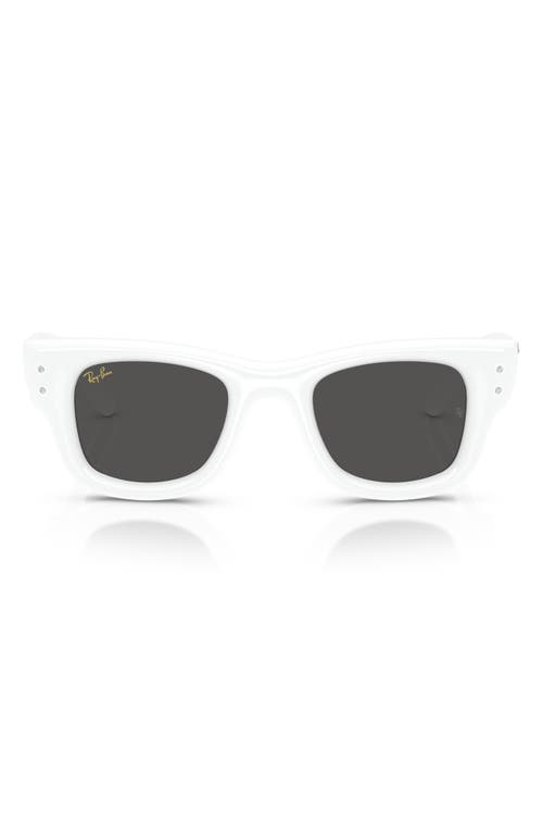 Ray Ban Ray-ban Wayfarer Puffer 47mm Small Square Sunglasses In White