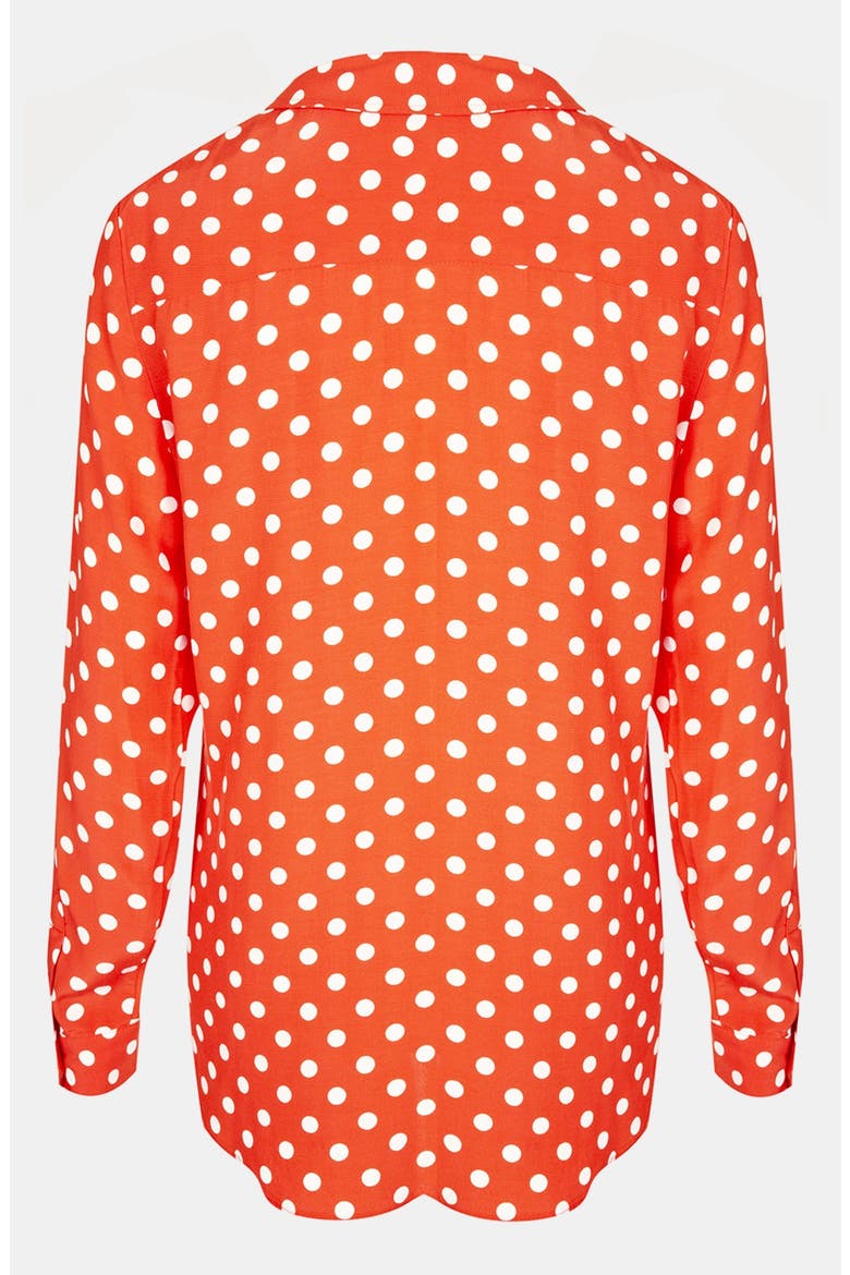 Polka Dot Dolman Shirt, Alternate, color, ORANGE