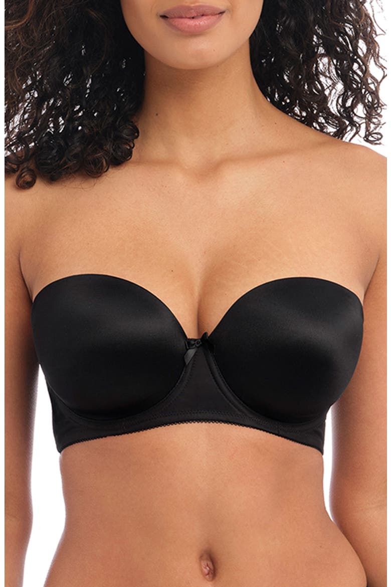 'Deco' Convertible Strapless Underwire Bra, Alternate, color, BLACK