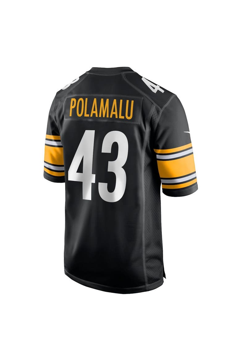 Men's Nike Troy Polamalu Black Pittsburgh Steelers Retired Player Game Jersey, Alternate, color, BLACK