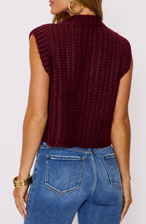 Vici Collection Daphne Hammered Button Sweater Vest In Burgundy