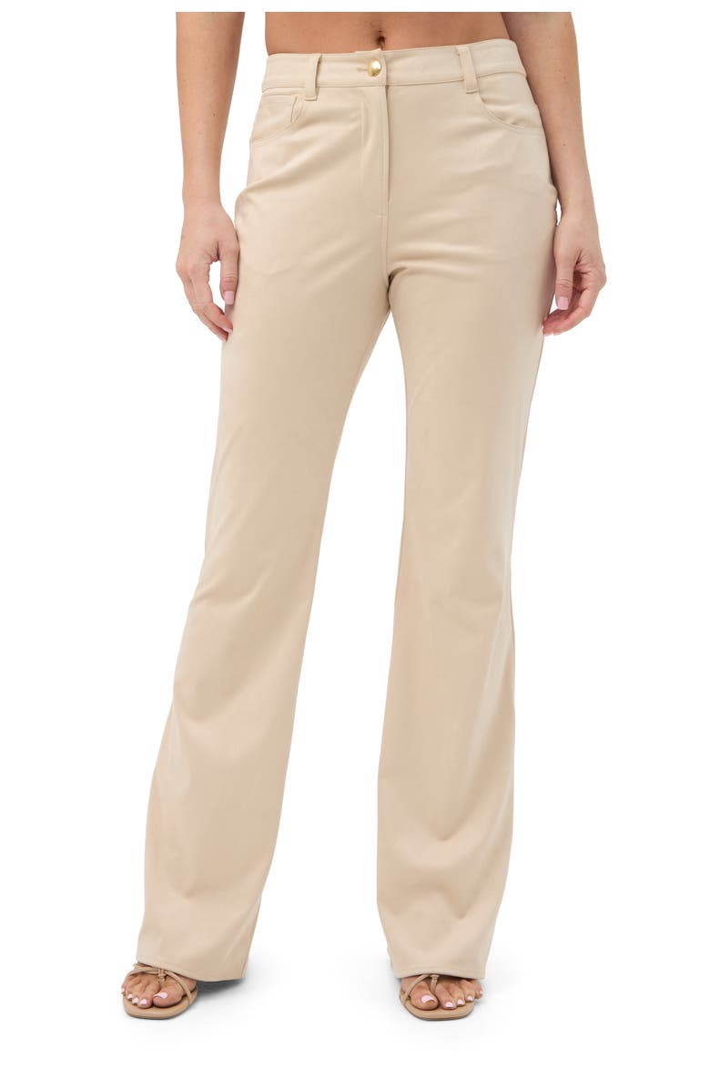 Trina Turk Apple Bottom Faux Suede Flared Pant, Main, color, Poplar
