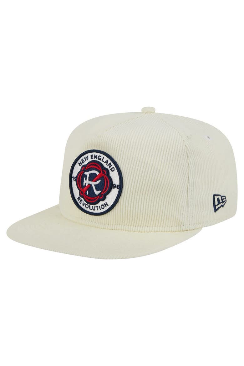 Men's New Era  Cream New England Revolution 2025 Kickoff Snapback Golfer Hat, Main, color, Cream