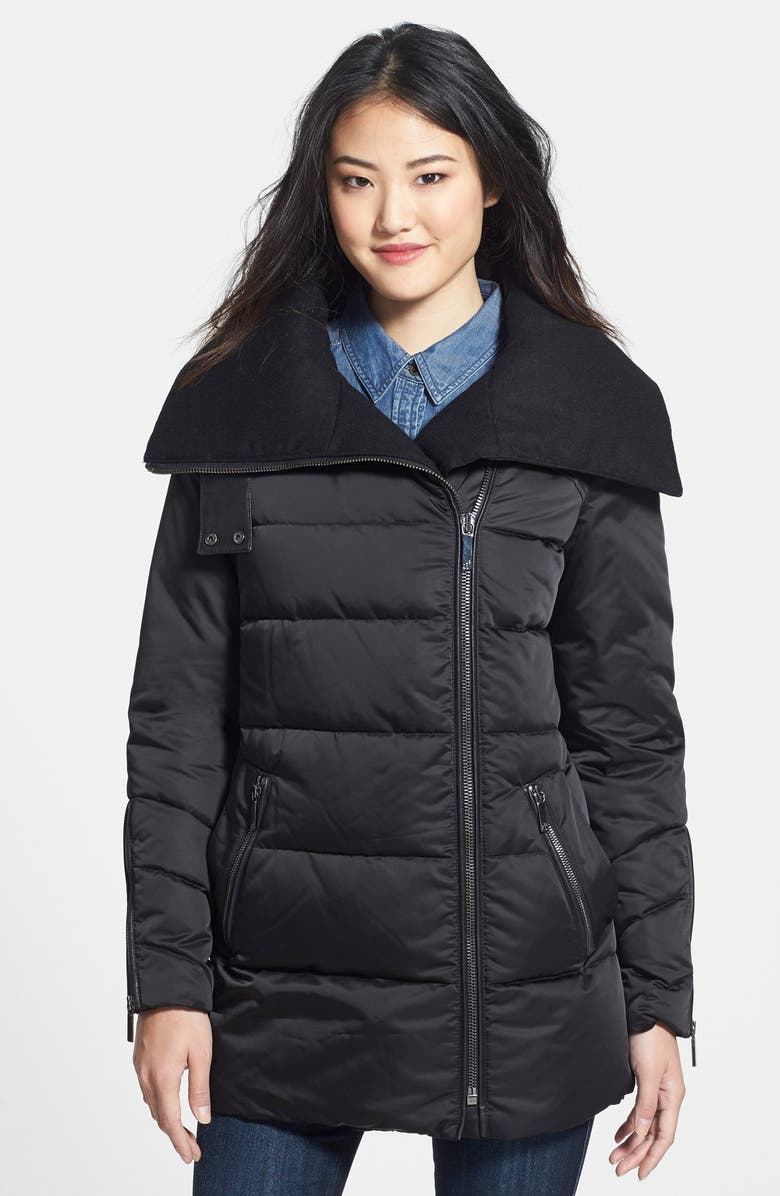 aB Oversize Collar Asymmetrical Down Coat, Main, color,