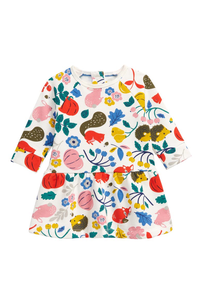 Cozy Sweatshirt Dress, Main, color, IVORY FOREST FRIENDS