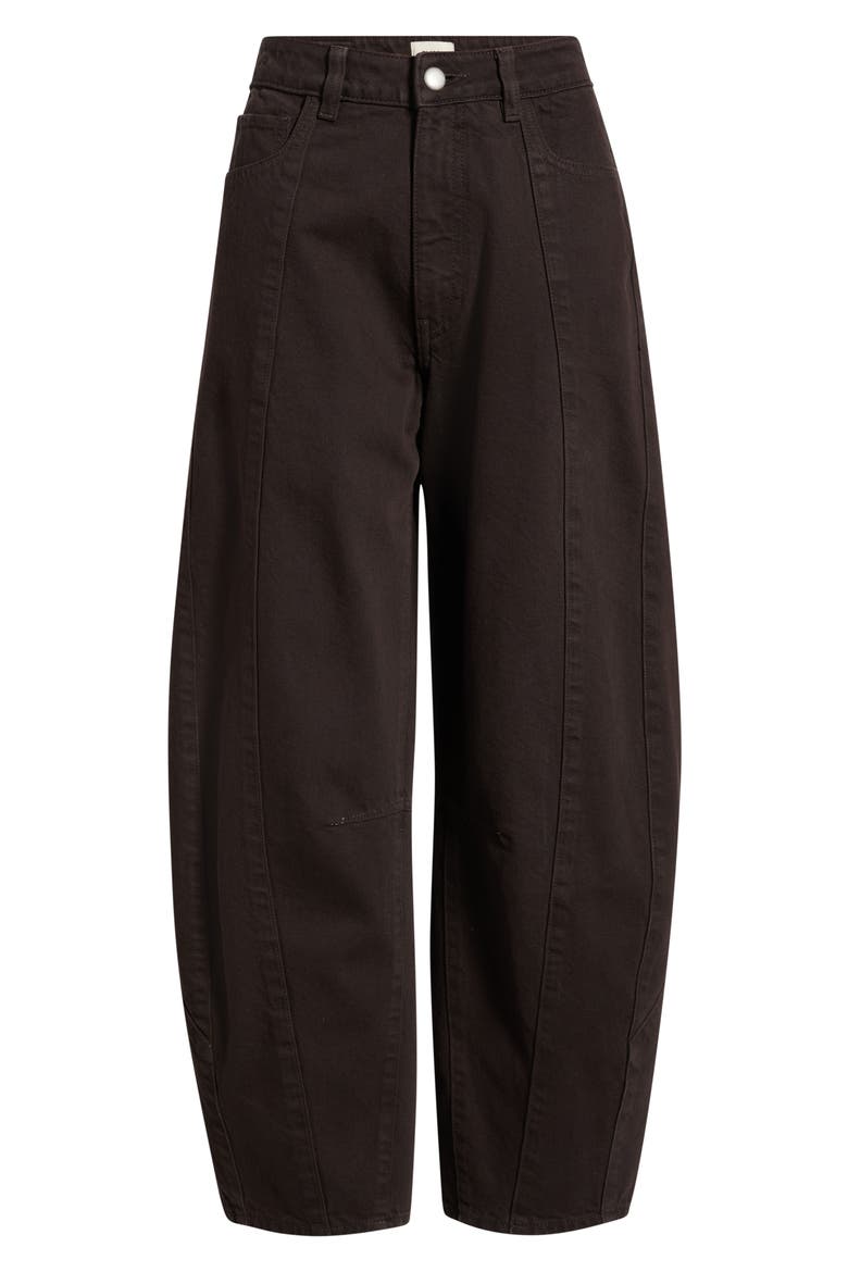 Miro High Waist Barrel Jeans, Alternate, color, TOBACCO