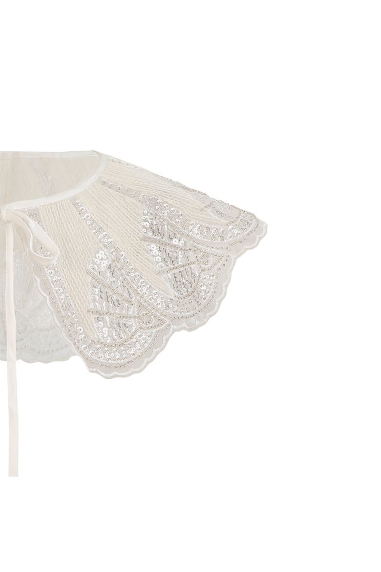 Sequin Lace Stole, Alternate, color, White