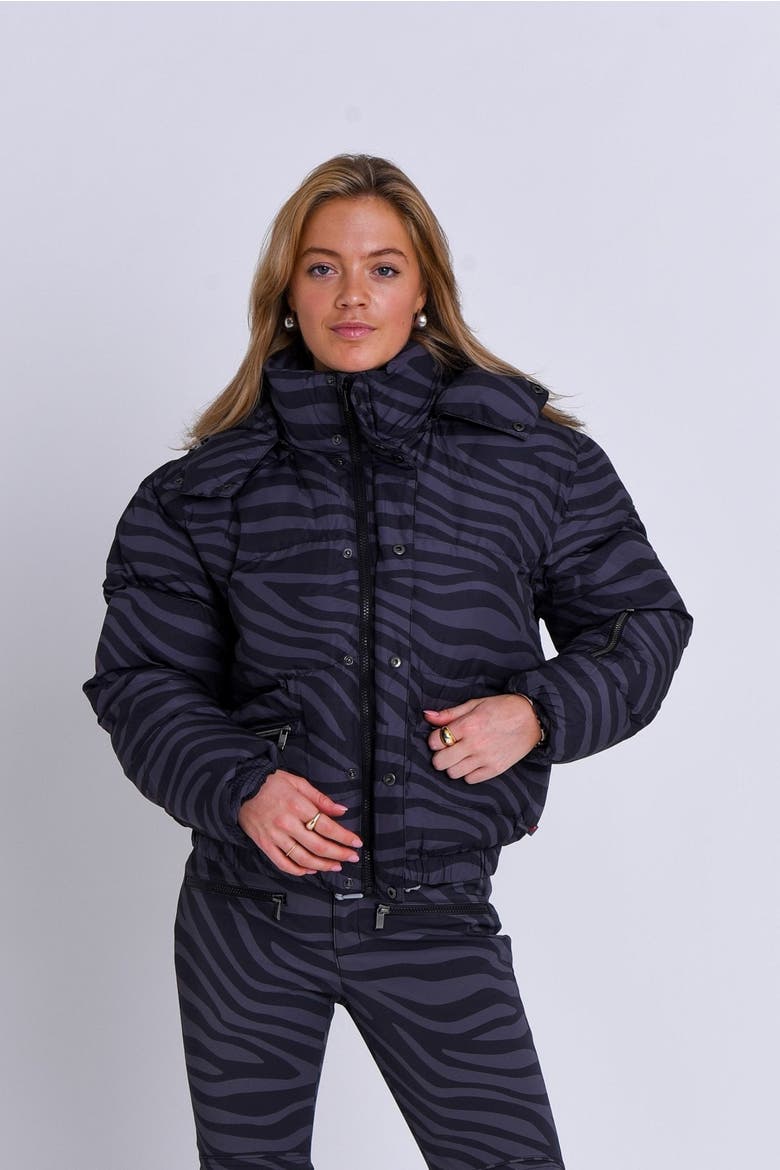 Chic Puffer Jacket Black Tiger, Alternate, color, Black Tiger