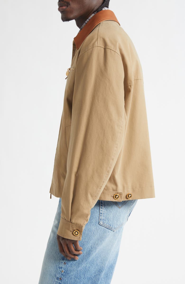 Versace Cotton Canvas Jacket, Alternate, color, Warm Beige