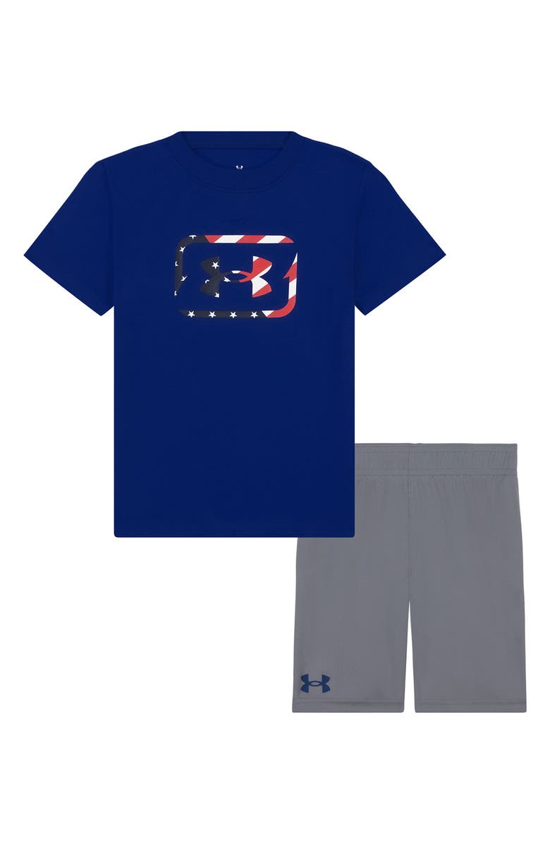 Under Armour Kids' Performance Freedom Hooks Graphic T-Shirt & Shorts Set, Main, color,