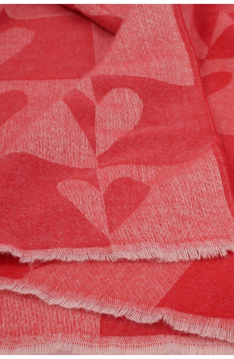 Katie Loxton Heart Printed Blanket Scarf, Alternate, color, Red