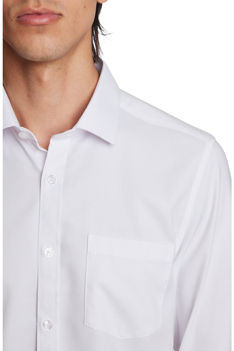 Samuel Solid Stretch Cotton Dress Shirt, Alternate, color, ALL WHITE