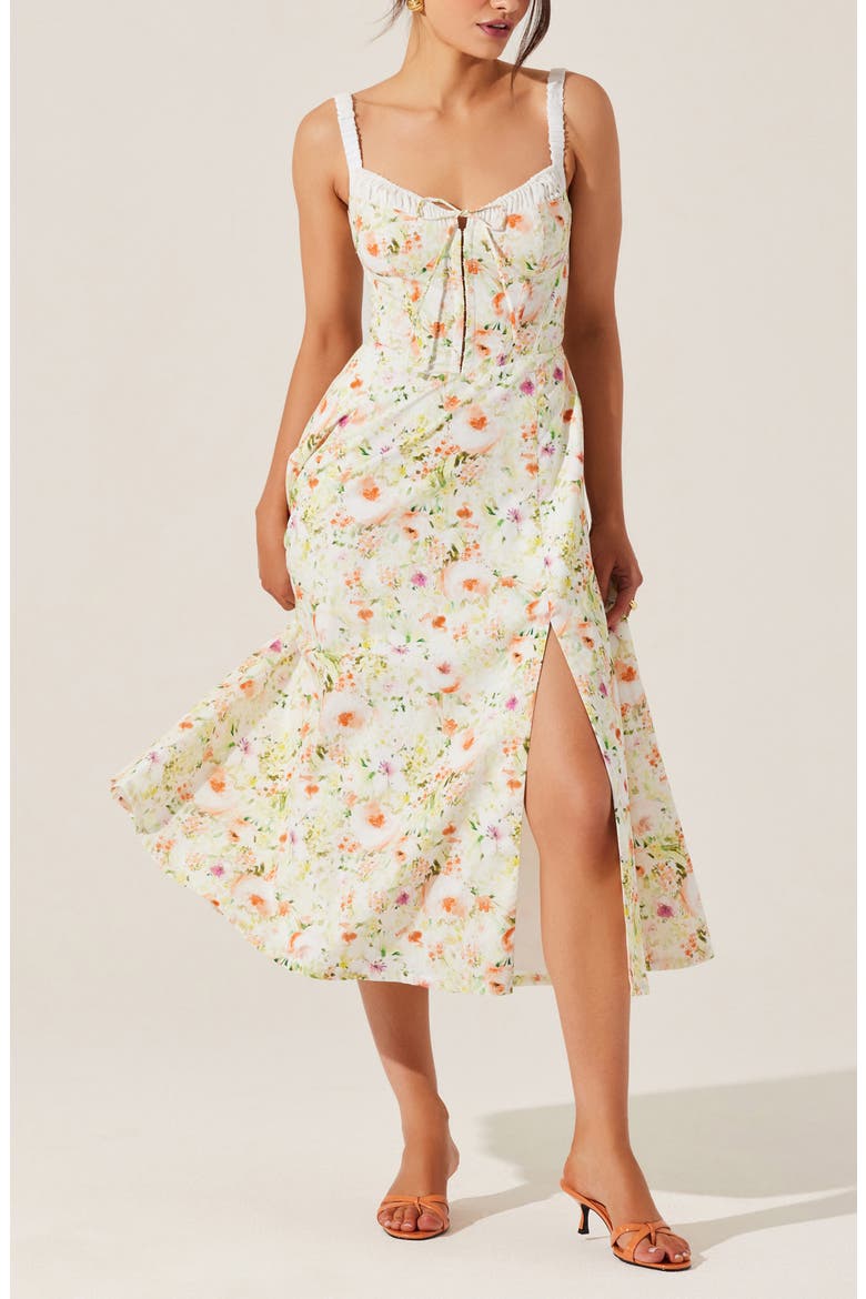 Julietta Floral Cotton Dress, Alternate, color, ORANGE GREEN FLORAL