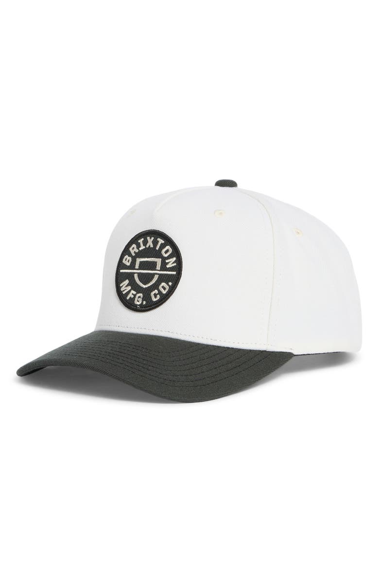 Brixton Crest x MP Snapback Baseball Cap, Main, color, Black/ Off White