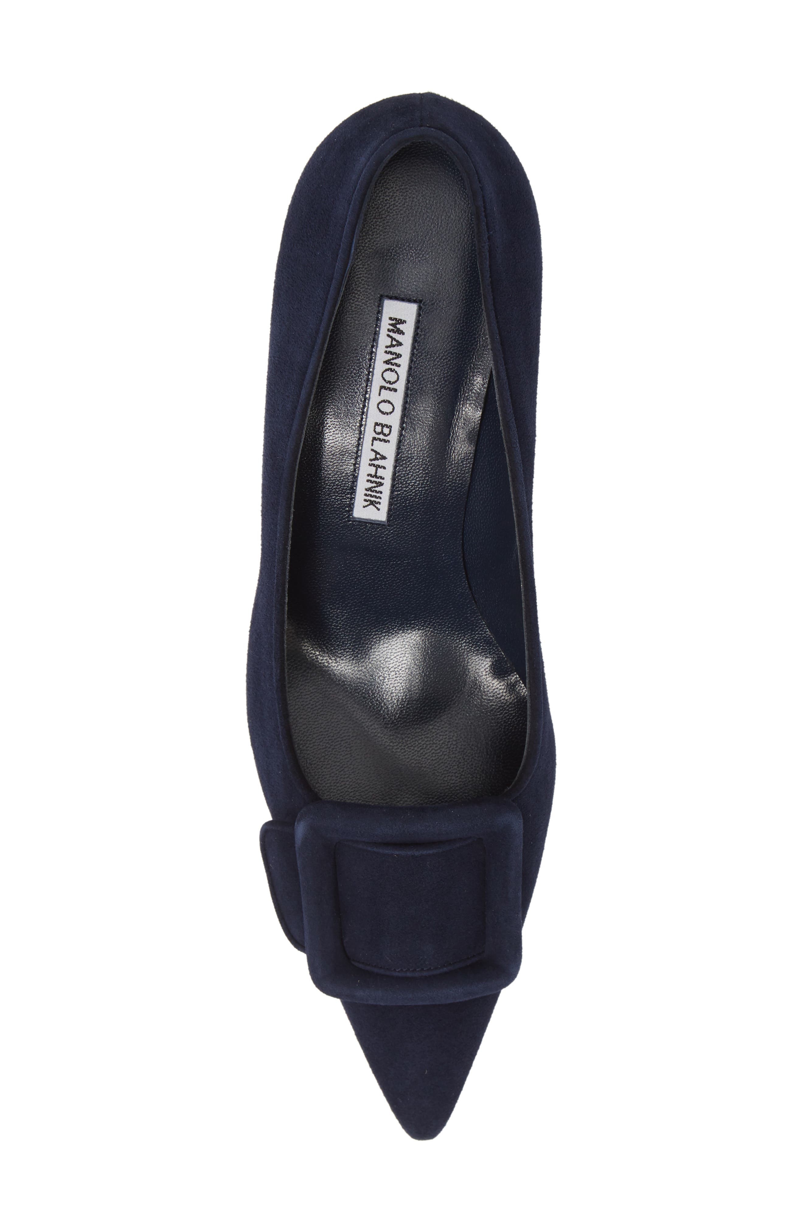 Manolo Blahnik Maysale Buckle Pointed Toe Pump, Alternate, color, 