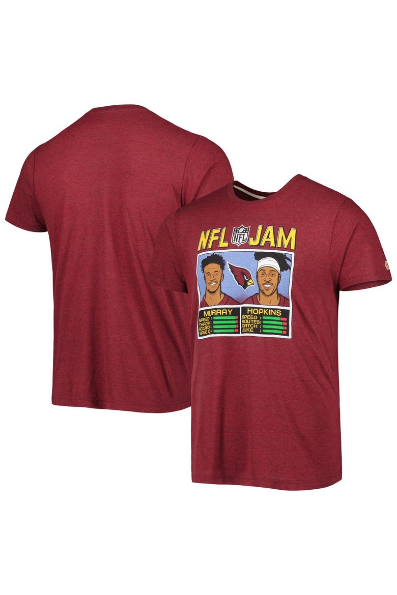 Men's Homage DeAndre Hopkins & Kyler Murray Heather Cardinal Arizona Cardinals NFL Jam Tri-Blend T-Shirt, Main, color, Cardinal