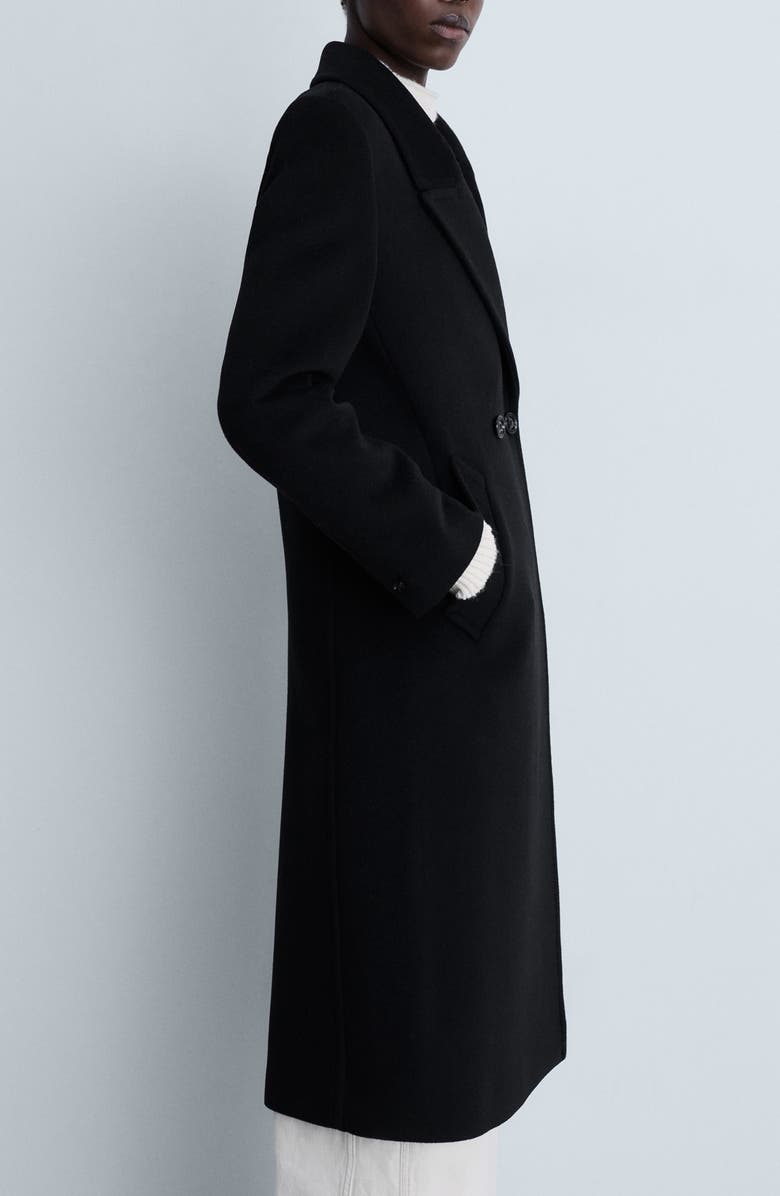 MANGO Lapels Double Breasted Coat, Alternate, color, 