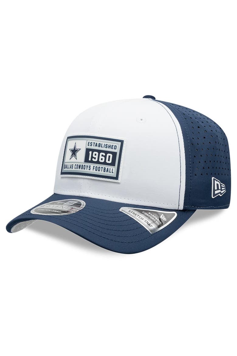 Men's New Era White/Navy Dallas Cowboys Established Patch 9SEVENTY Adjustable Hat, Main, color, White