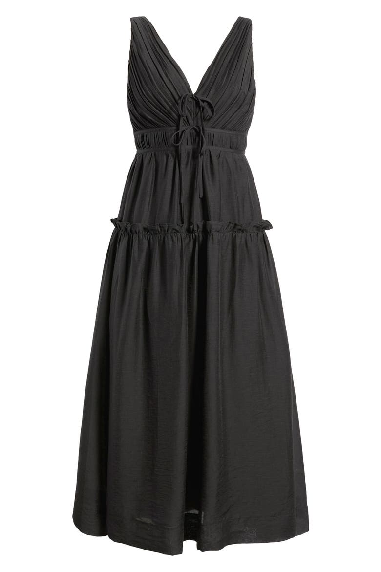 Fit & Flare Midi Dress, Alternate, color, BLACK