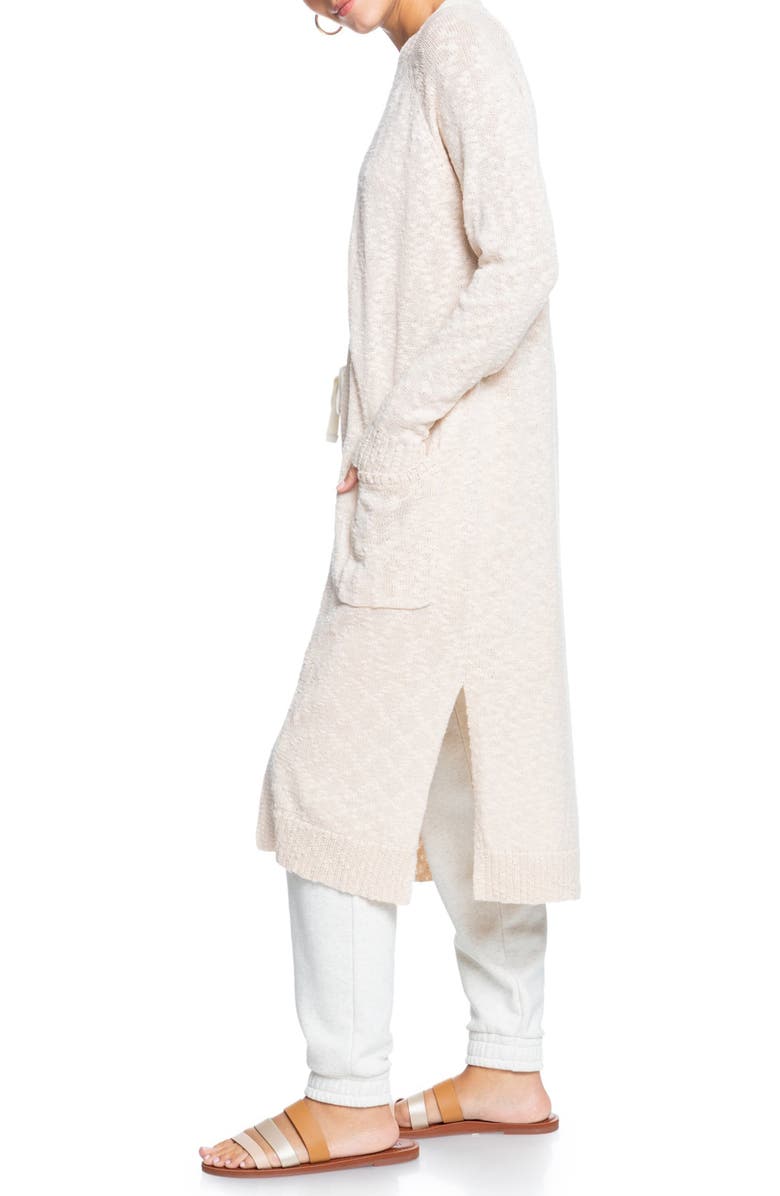 Roxy Beautiful Variance Cotton Blend Long Cardigan, Alternate, color,