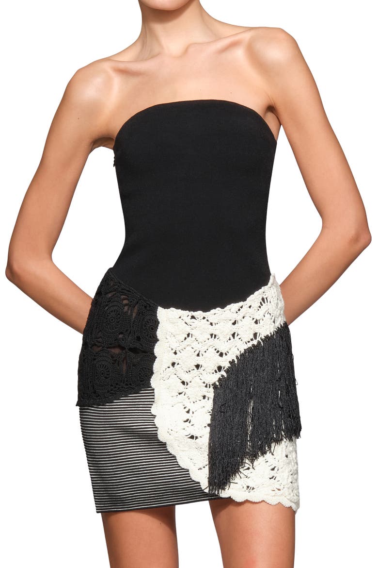 Florence Knit Mini Dress, Alternate, color, Black/Ivory